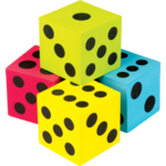 TEACHER CREATED RESOURCES Colorful Jumbo Dice 4-Pack