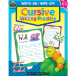 TEACHER CREATED RESOURCES Cursive Writing Practice Write-On Wipe-Off Book