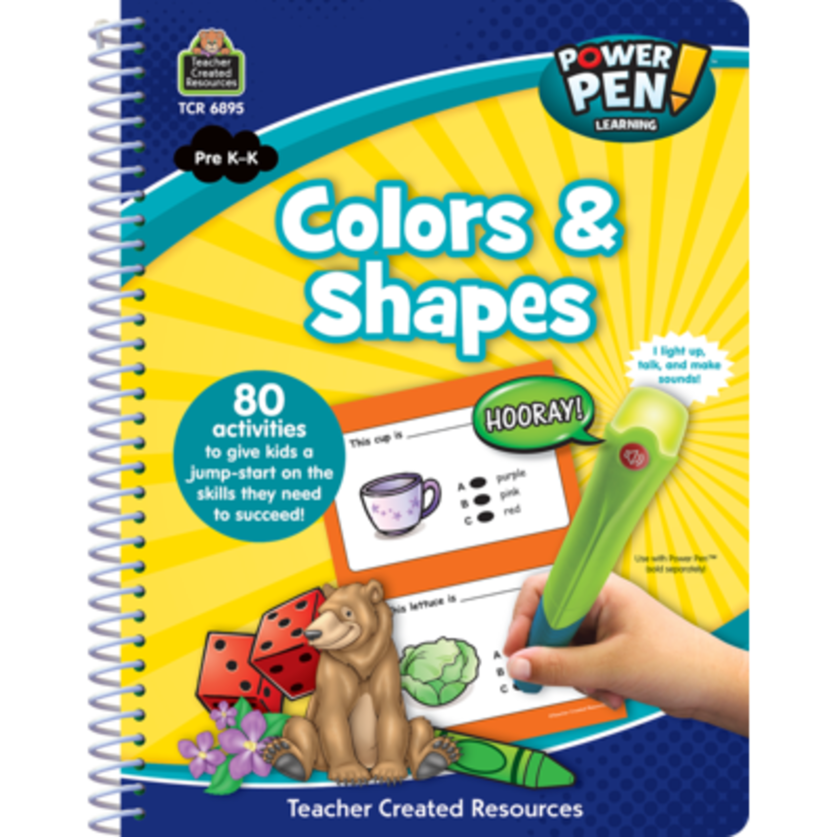 TEACHER CREATED RESOURCES Power Pen Learning Book: Shapes and Colors Grade PreK