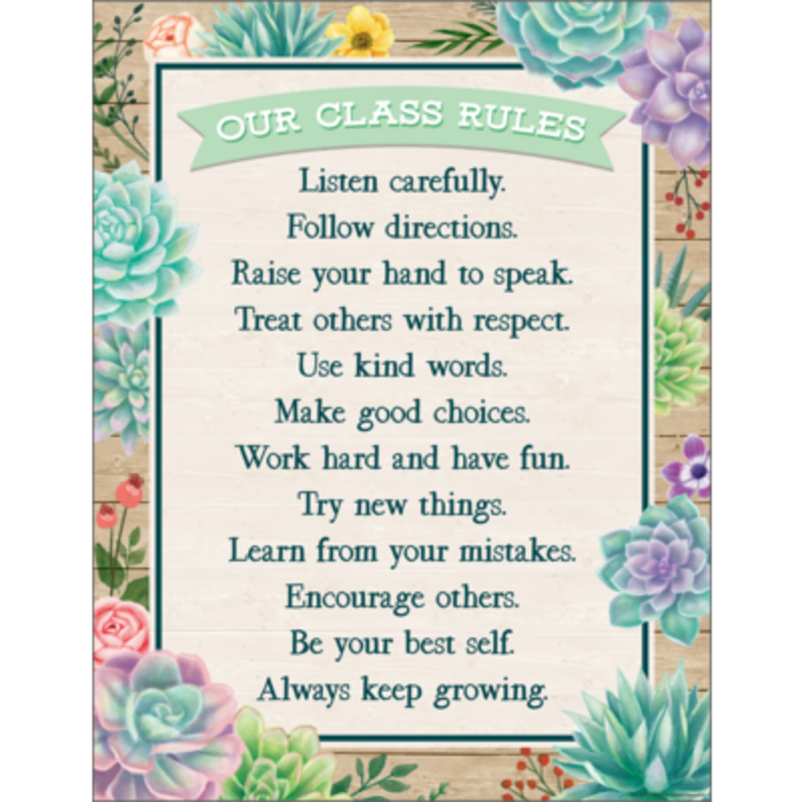 TEACHER CREATED RESOURCES Rustic Bloom Our Class Rules Chart