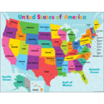 TEACHER CREATED RESOURCES Colorful United States of America Map Chart
