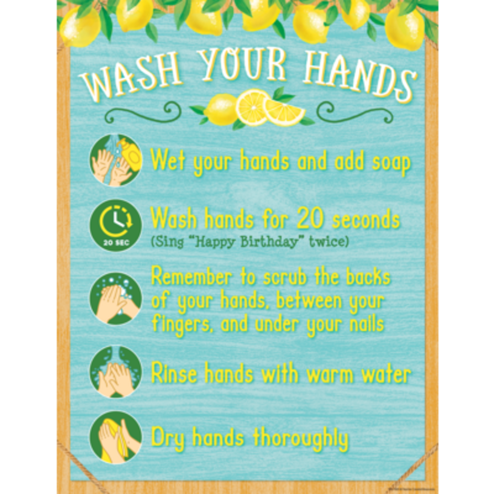 TEACHER CREATED RESOURCES Lemon Zest Wash Your Hands Chart