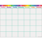 TEACHER CREATED RESOURCES Colorful Calendar Write-On/Wipe-Off Chart