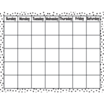 TEACHER CREATED RESOURCES Black Painted Dots on White Calendar Chart