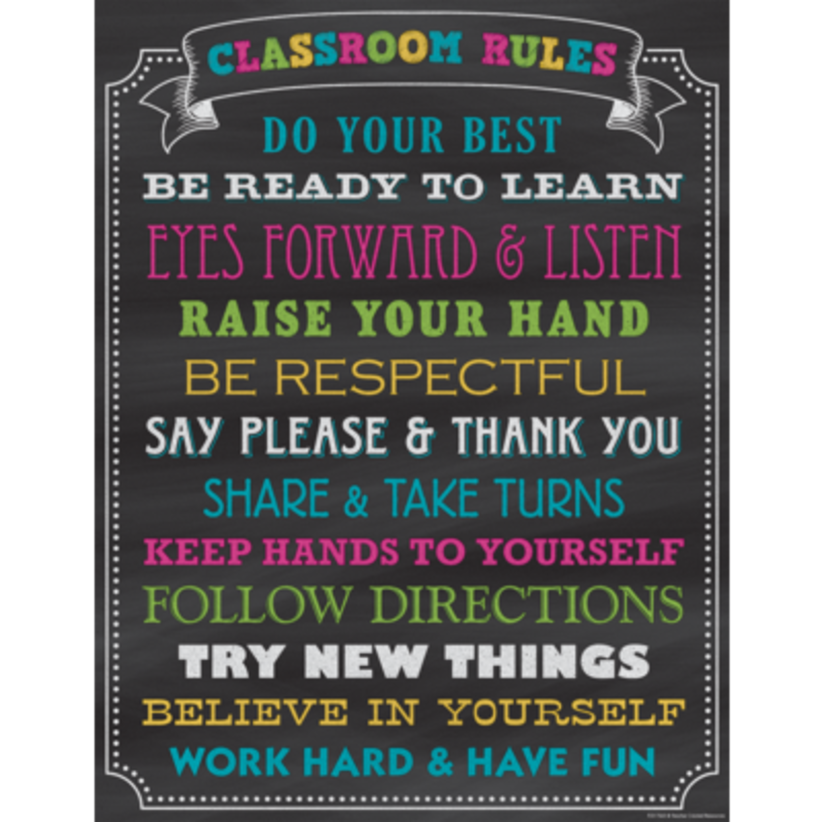 TEACHER CREATED RESOURCES Chalkboard Brights Classroom Rules Chart