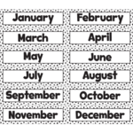 TEACHER CREATED RESOURCES Black Painted Dots on White Monthly Headliners