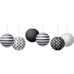 TEACHER CREATED RESOURCES Black & White 8" Hanging Paper Lanterns