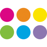 TEACHER CREATED RESOURCES Spot On Dry-Erase Desktop Writing Spots Bright Circles - 10-1/2"