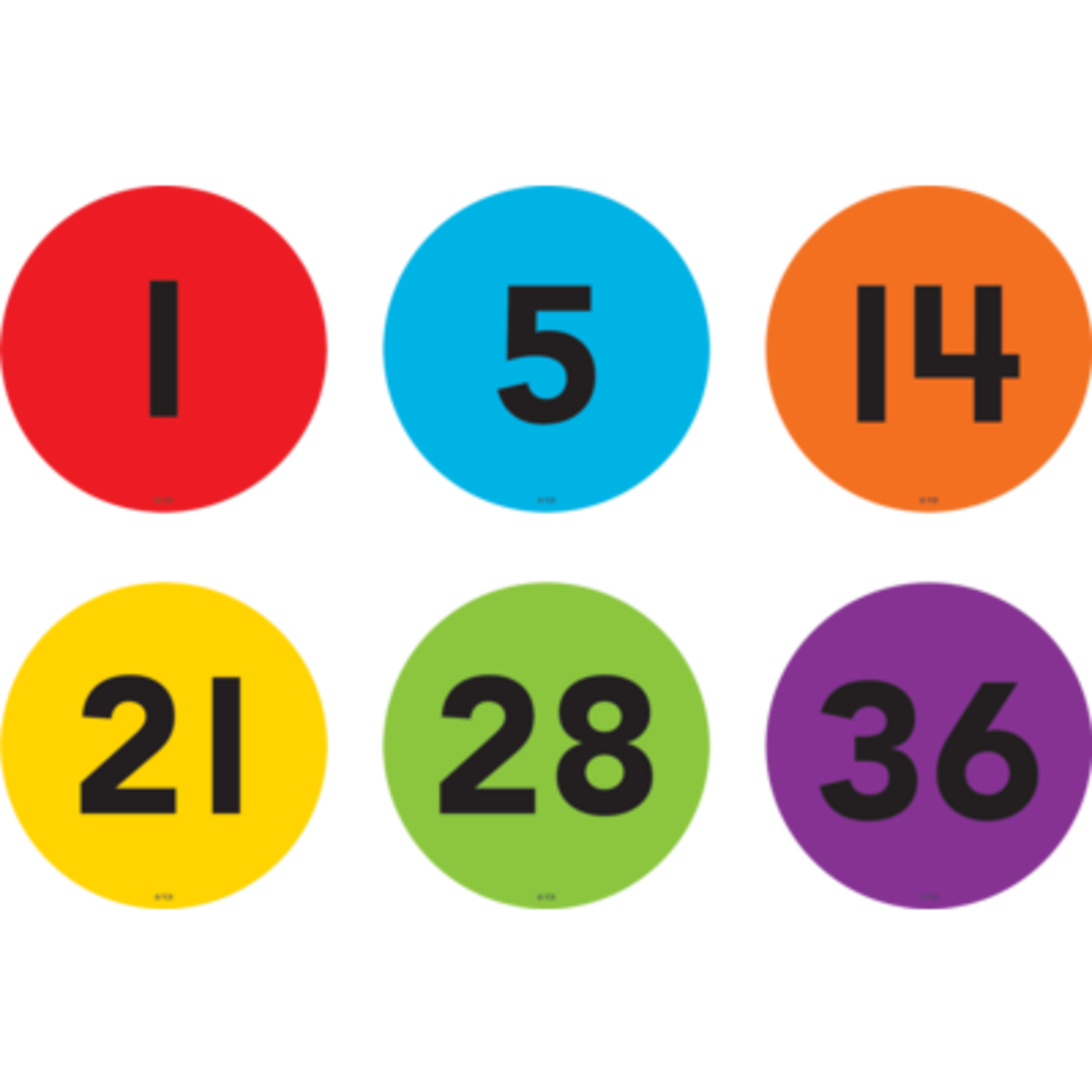 TEACHER CREATED RESOURCES Spot On Floor Markers Numbers 1-36 - 4"