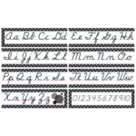 TEACHER CREATED RESOURCES Black Polka Dots Cursive Mini Bulletin Board
