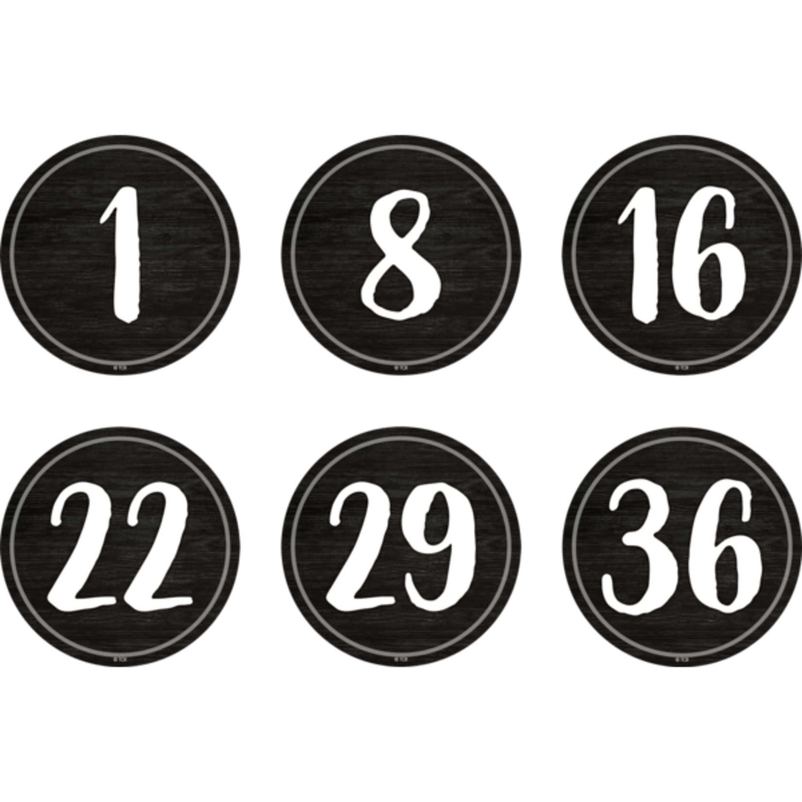 TEACHER CREATED RESOURCES Spot On Floor Markers Modern Farmhouse Numbers 1-36 - 4"