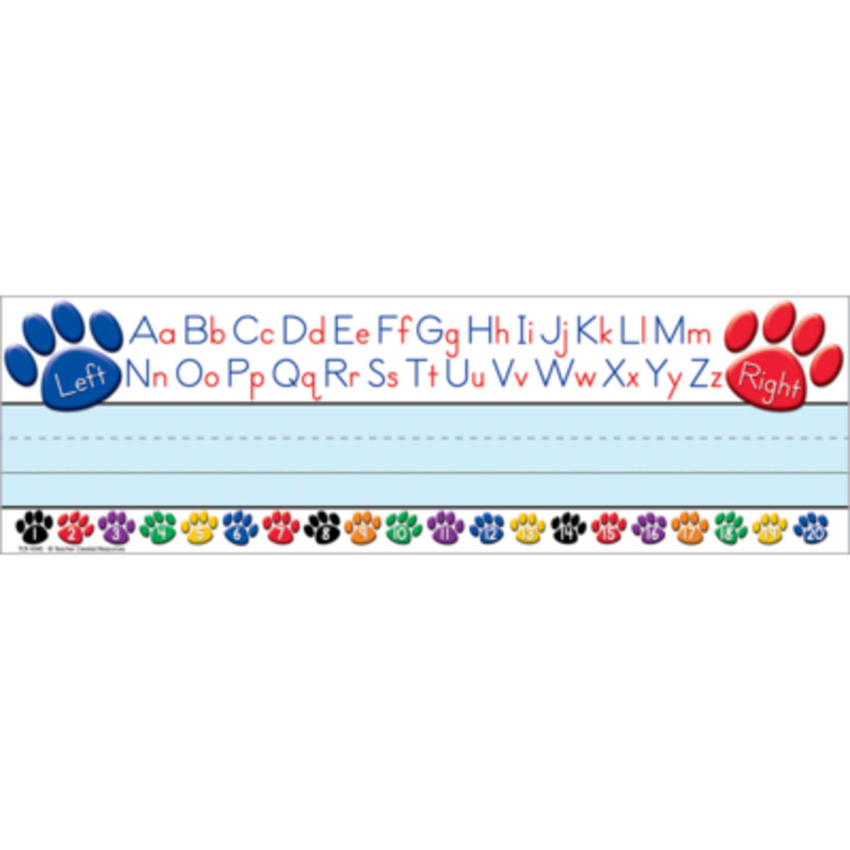 TEACHER CREATED RESOURCES Paw Prints Left/Right Alphabet Flat Name Plates