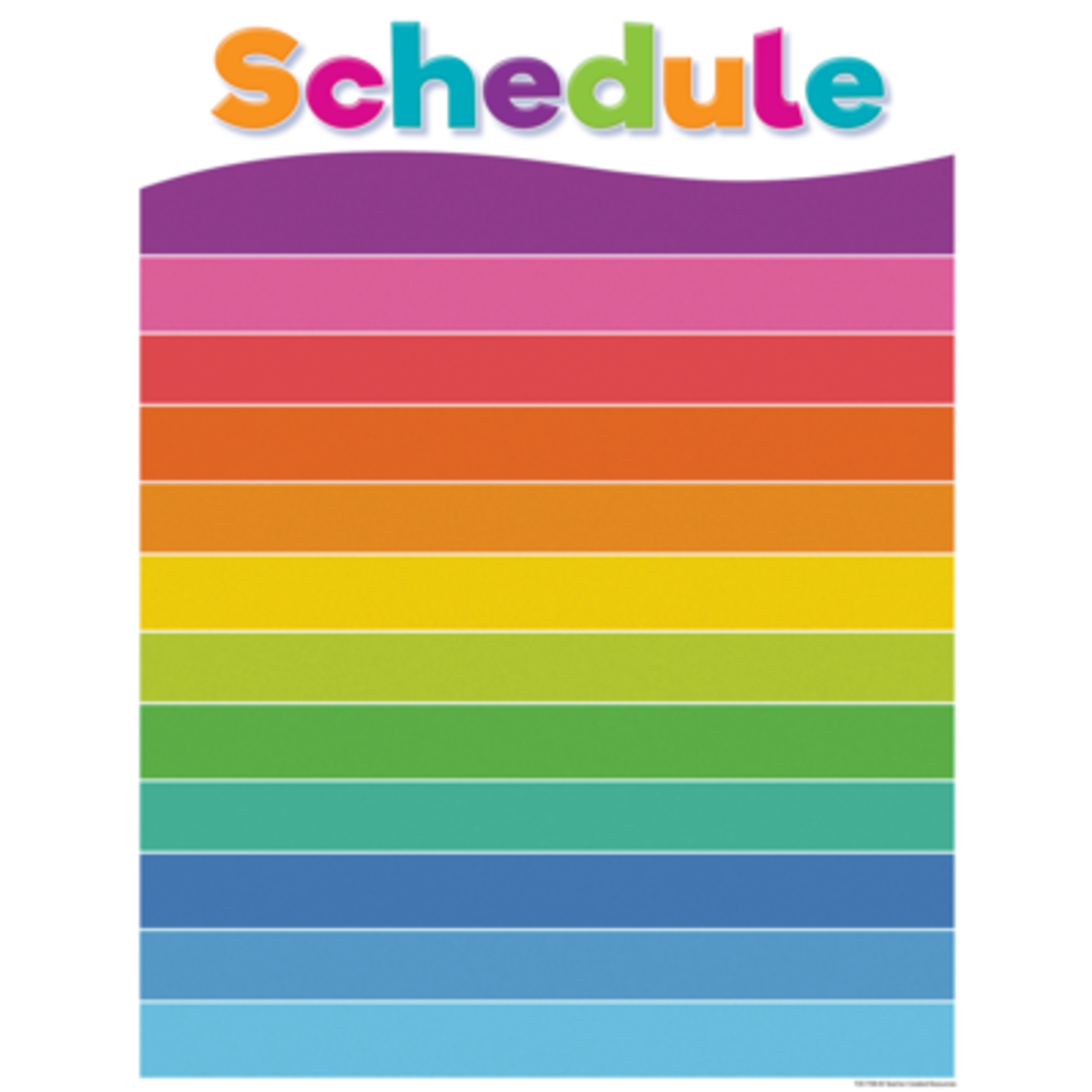 TEACHER CREATED RESOURCES Colorful Schedule Write-On/Wipe-Off Chart