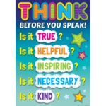 TEACHER CREATED RESOURCES Think Before You Speak Positive Poster