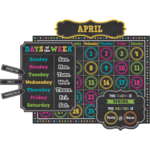 TEACHER CREATED RESOURCES Chalkboard Brights Calendar Bulletin Board Display Set