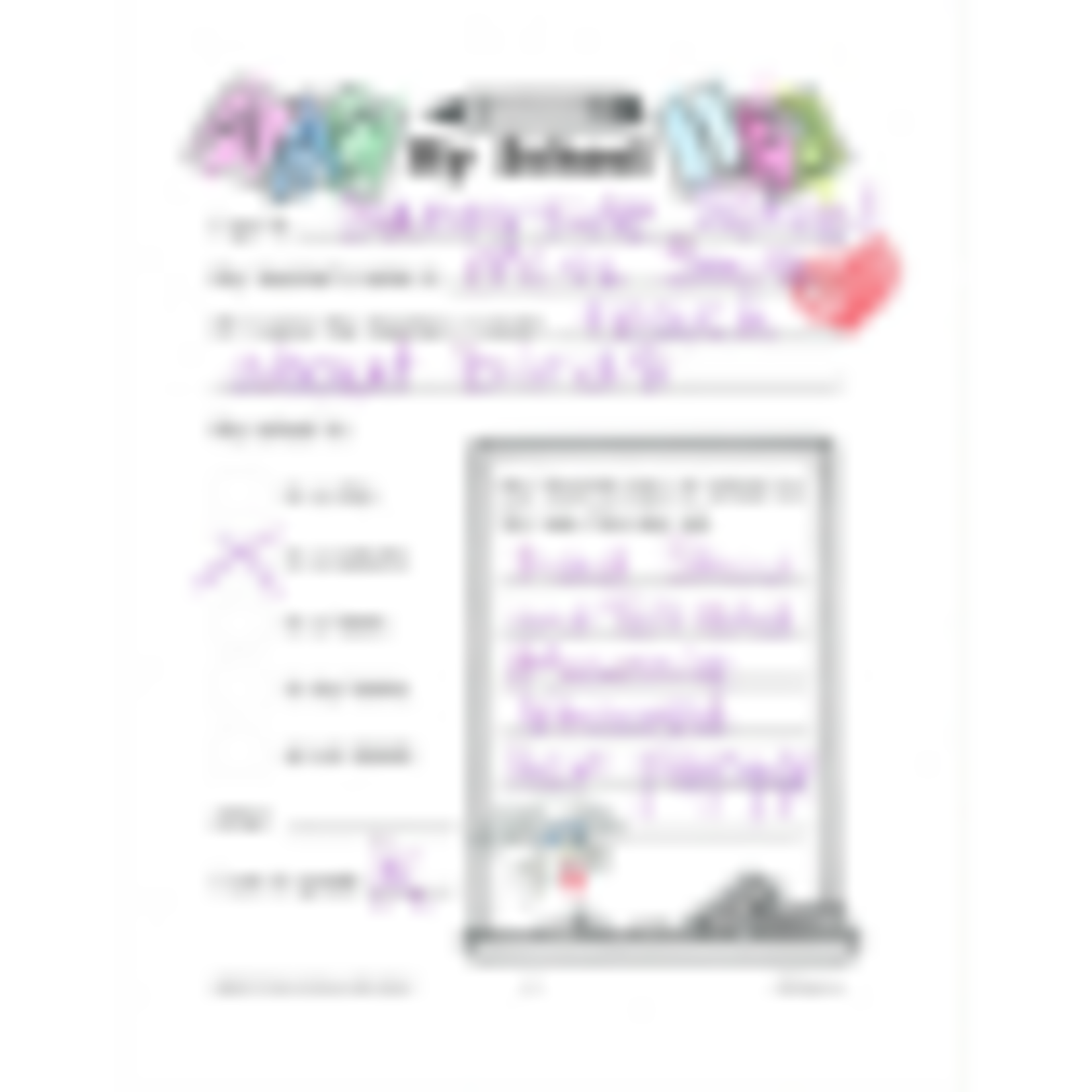 TEACHER CREATED RESOURCES My Own All About Me Book Grades 1-2