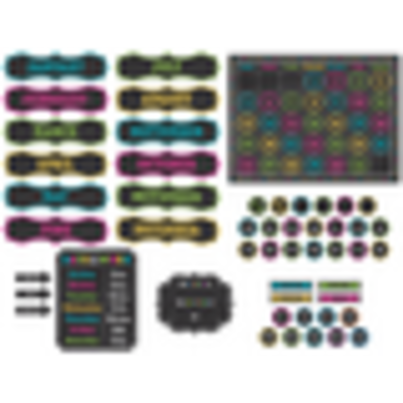 TEACHER CREATED RESOURCES Chalkboard Brights Calendar Bulletin Board Display Set