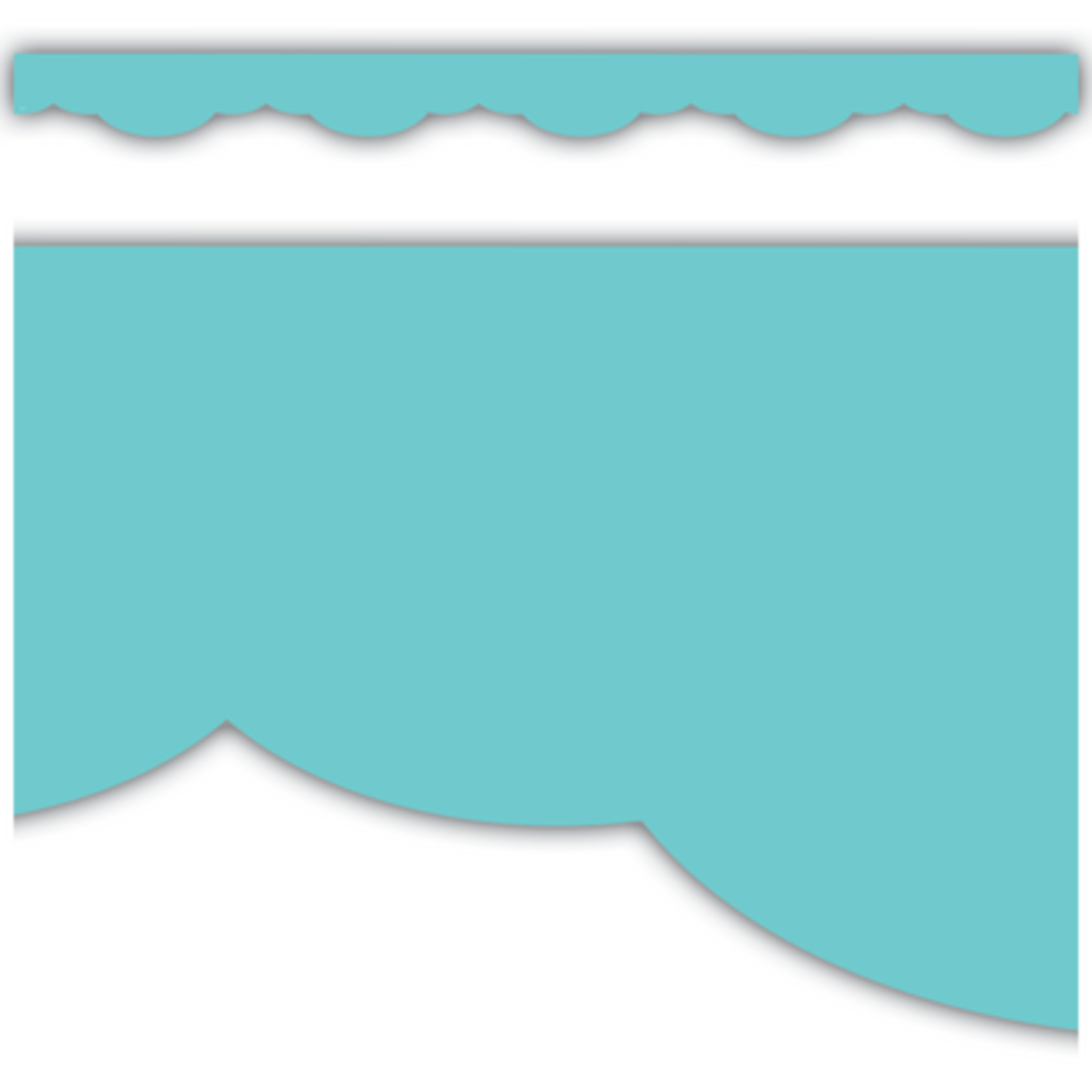 TEACHER CREATED RESOURCES Light Turquoise Fancy Scallops Border Trim