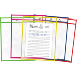 TEACHER CREATED RESOURCES Colorful Dry-Erase Pockets - 10 pack