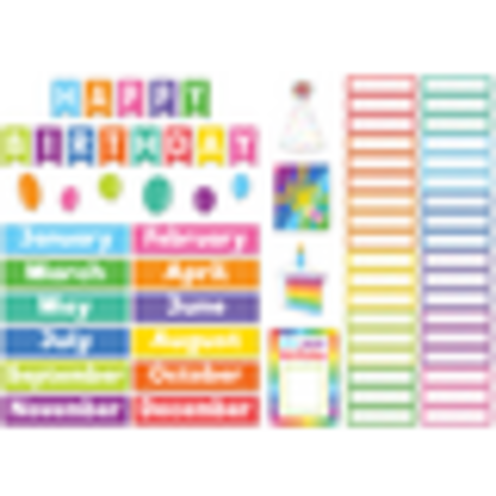 TEACHER CREATED RESOURCES Colorful Happy Birthday Mini Bulletin Board
