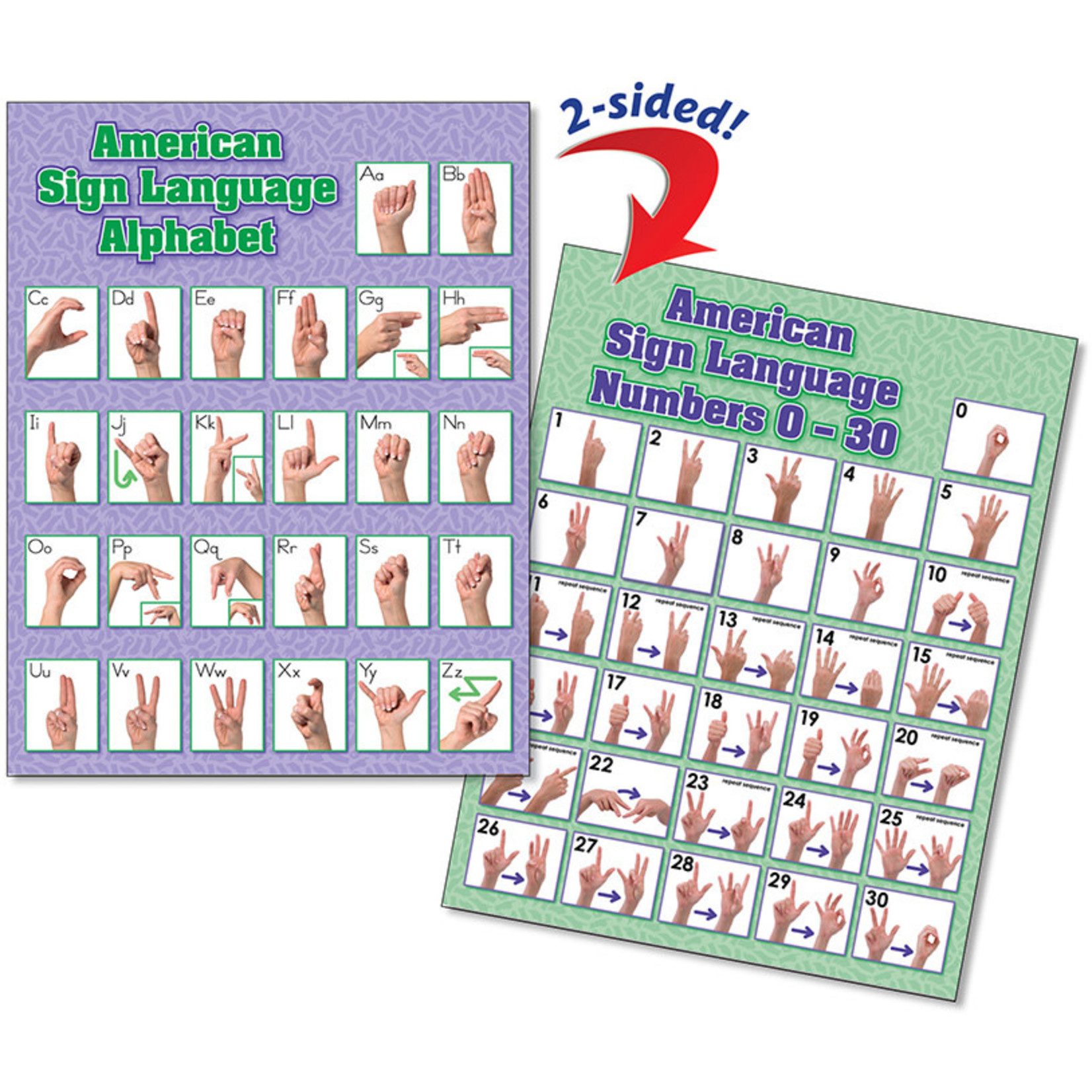 NORTH STAR TEACHER RESOURCES Quick-Flip Poster ASL Alphabet & Numbers 0-30