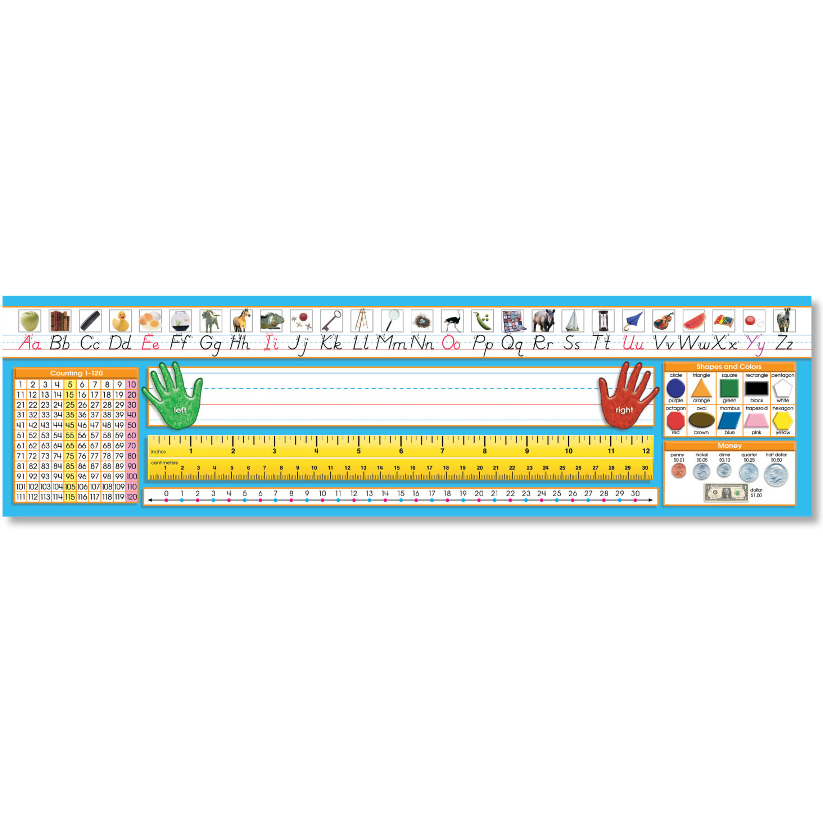 NORTH STAR TEACHER RESOURCES Primary – Modern Manuscript Counting 1-120 Desk Plates
