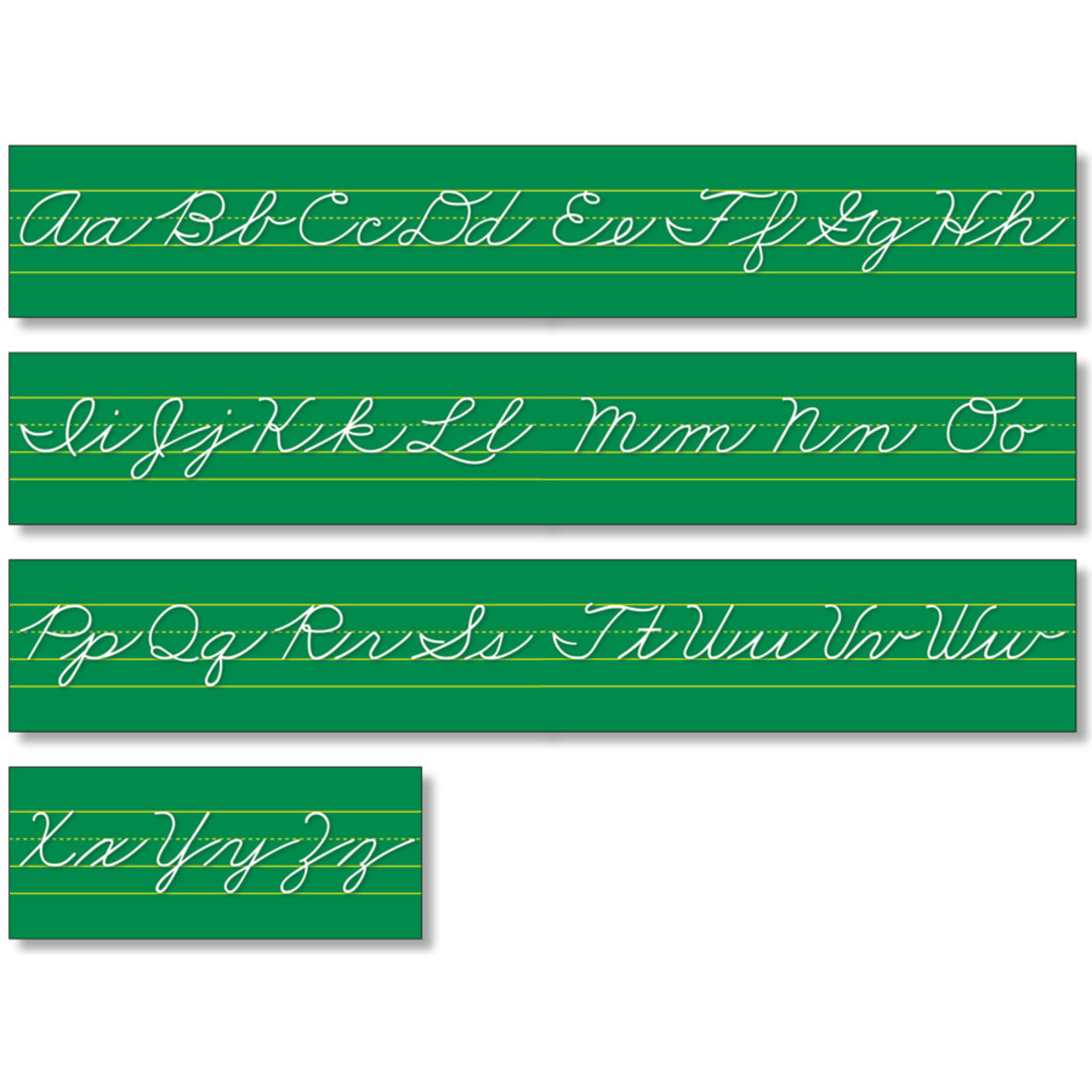 NORTH STAR TEACHER RESOURCES Alphabet Lines Green Traditional Cursive
