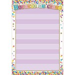ASHLEY INCORPORATED Spanish Smart Poly® Chart 13"x19", Confetti Horario de clase (Classroom Rules)