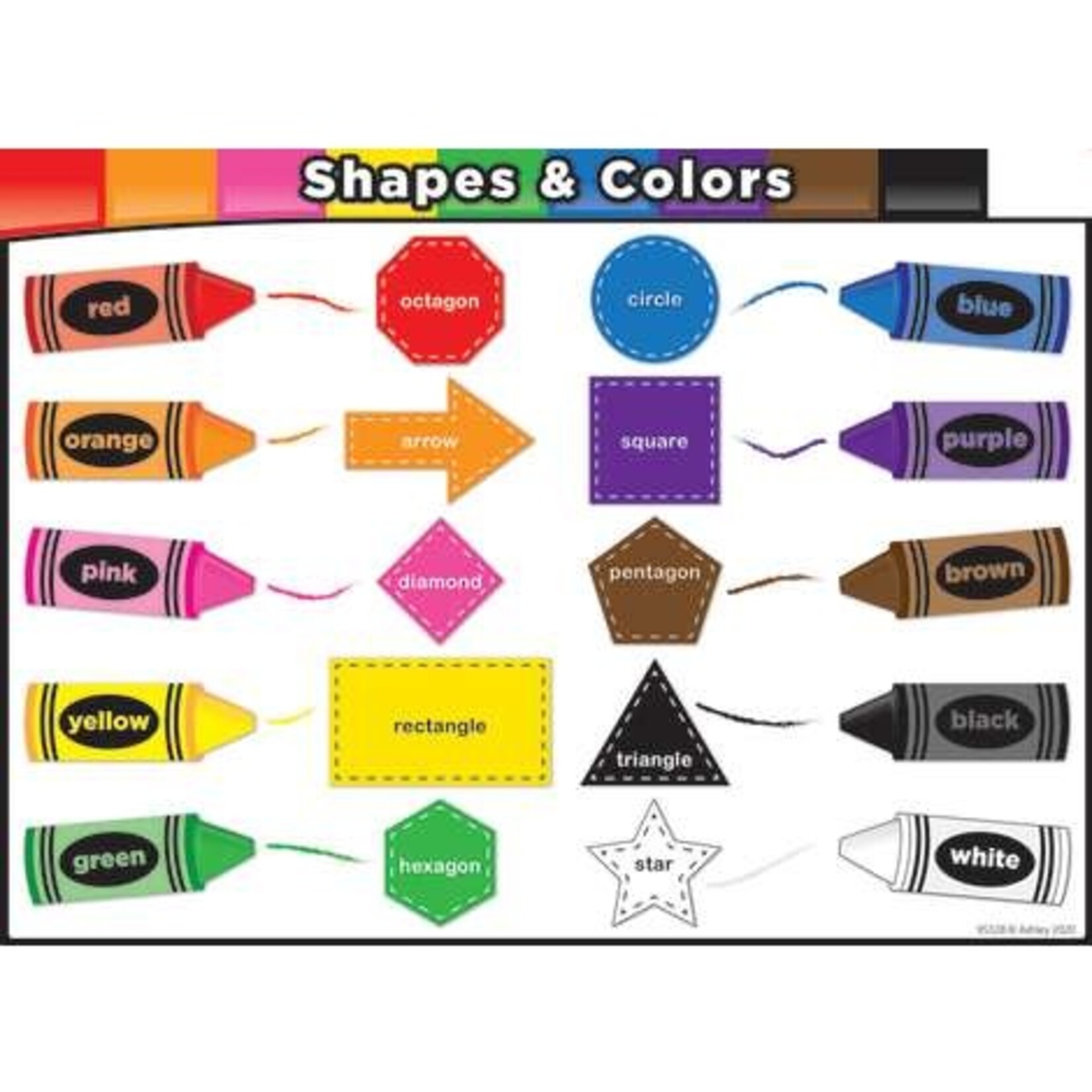 ASHLEY INCORPORATED Smart Poly® Poster - Shapes & Colors 13" X 9.5"