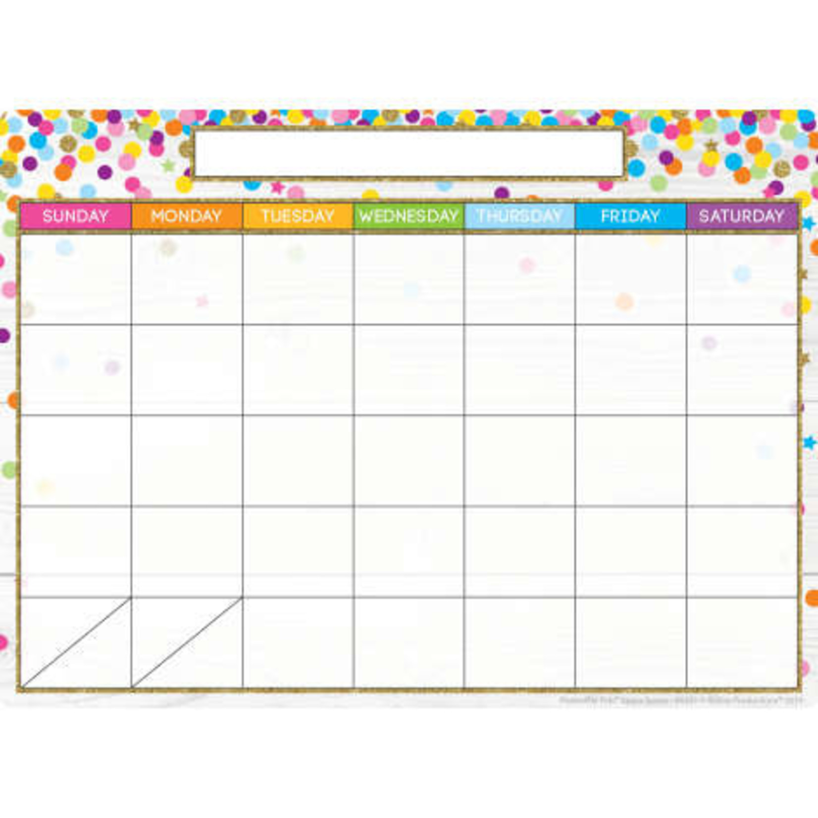 ASHLEY INCORPORATED Smart Poly® Poster - Calendar Confetti Style, 13" X 9.5"