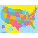 ASHLEY INCORPORATED Smart Poly Poster - US Map 13" X 9.5"