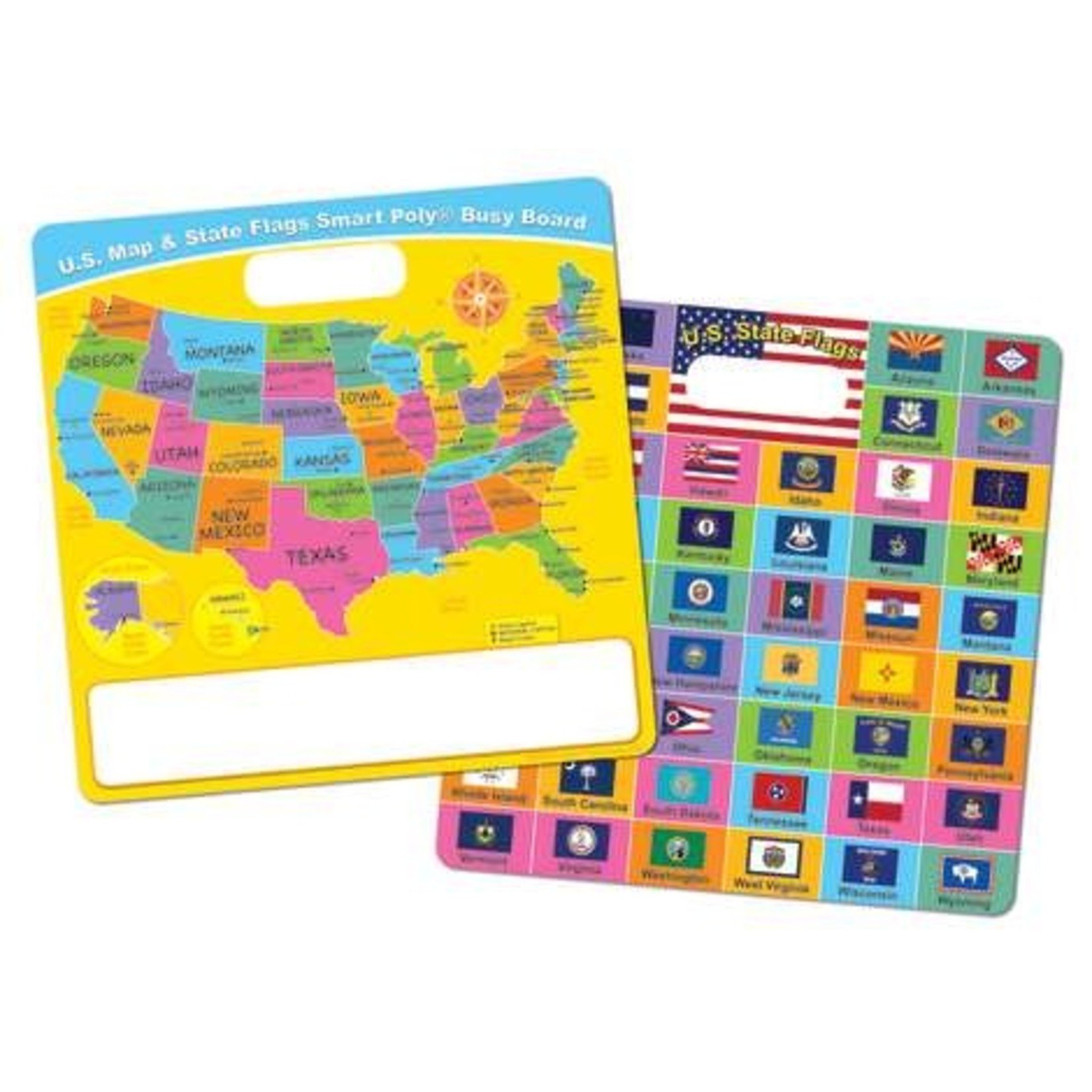 ASHLEY INCORPORATED Smart Poly® Busy Boards, US Map/State Flags