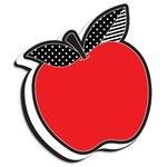 ASHLEY INCORPORATED Magnetic Whiteboard Eraser, B&W Dots Red Apple