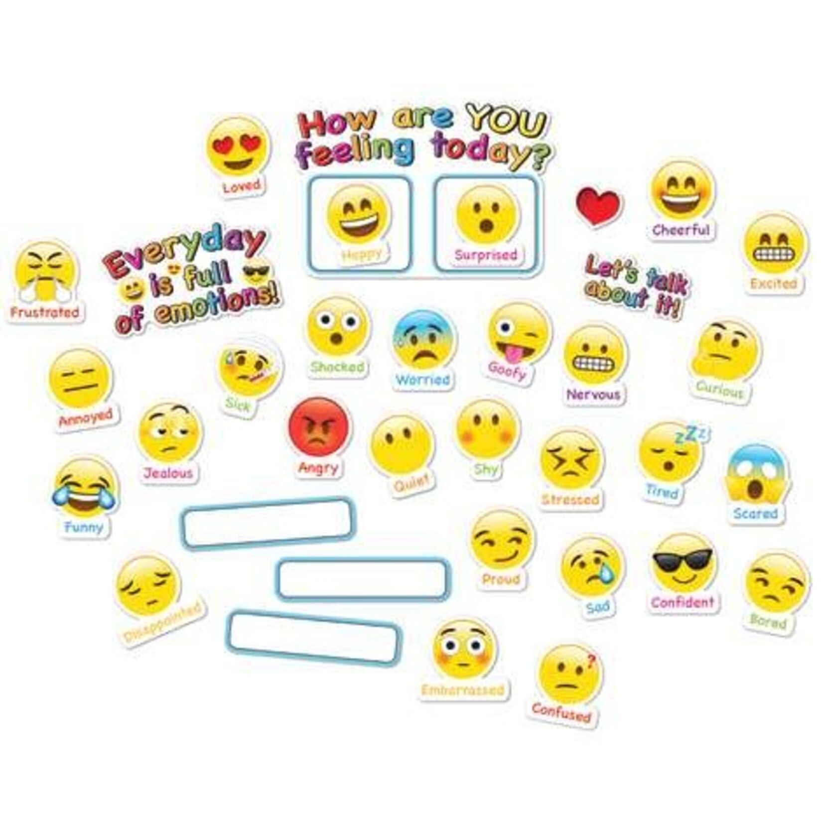 ASHLEY INCORPORATED Smart Poly® Mini Bulletin Board Set, Emoji Emotions