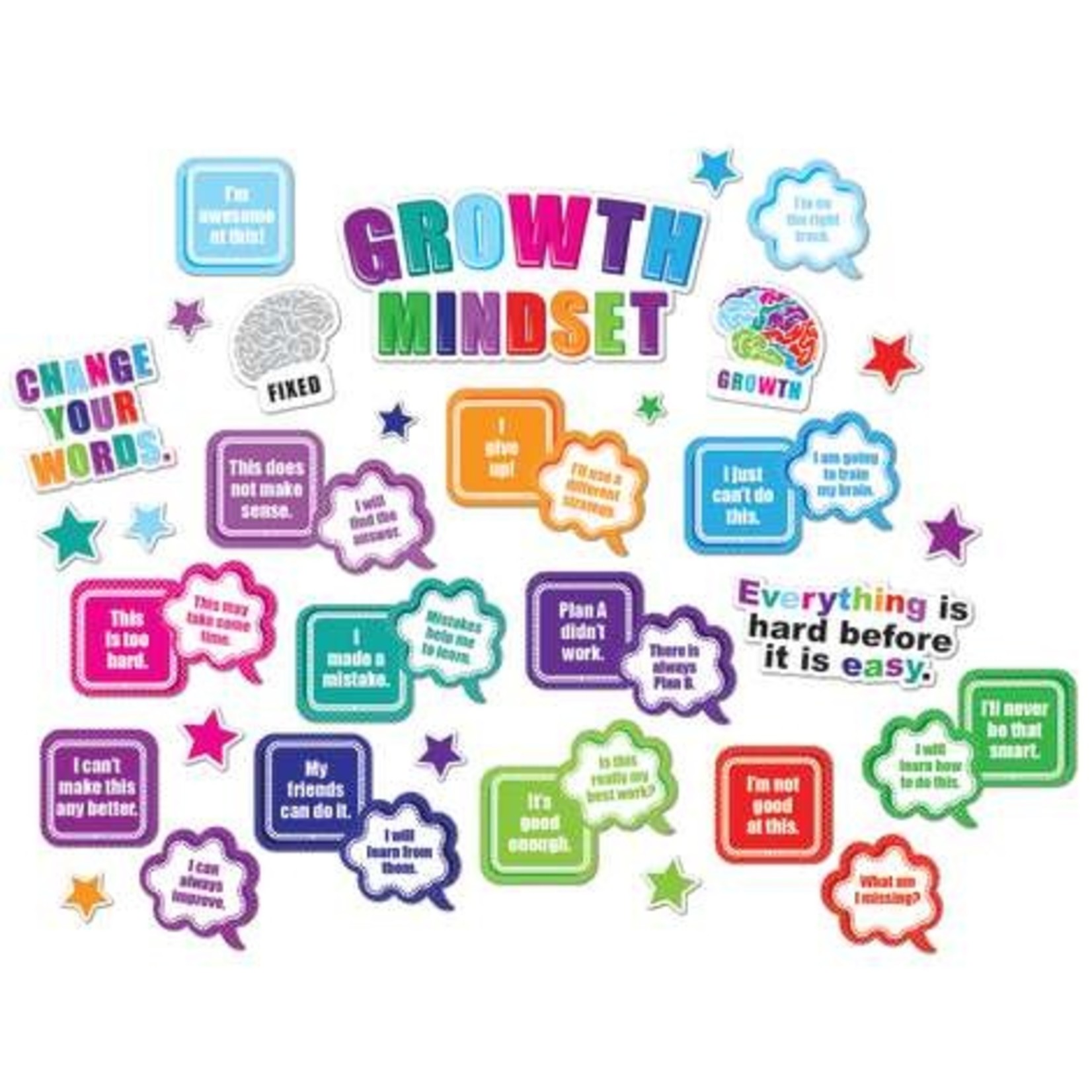 ASHLEY INCORPORATED Smart Poly® Mini Bulletin Board Set, Growth Mindset