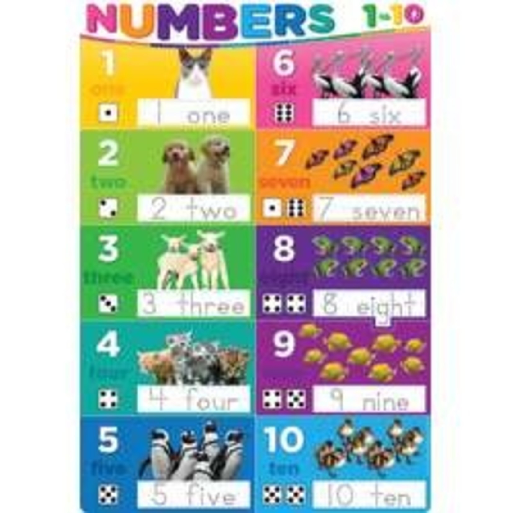 ASHLEY INCORPORATED Smart Poly® Chart Numbers 1-10 13" X 19"