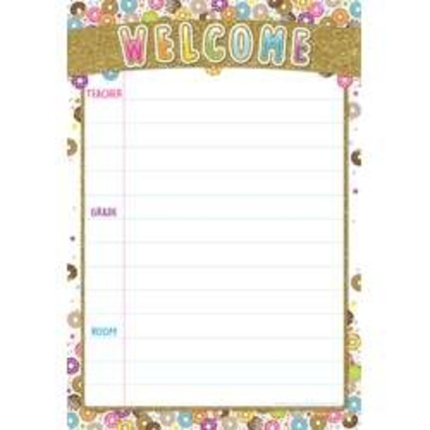 ASHLEY INCORPORATED Smart Poly® Chart DonutFetti® Welcome 13" X 19"