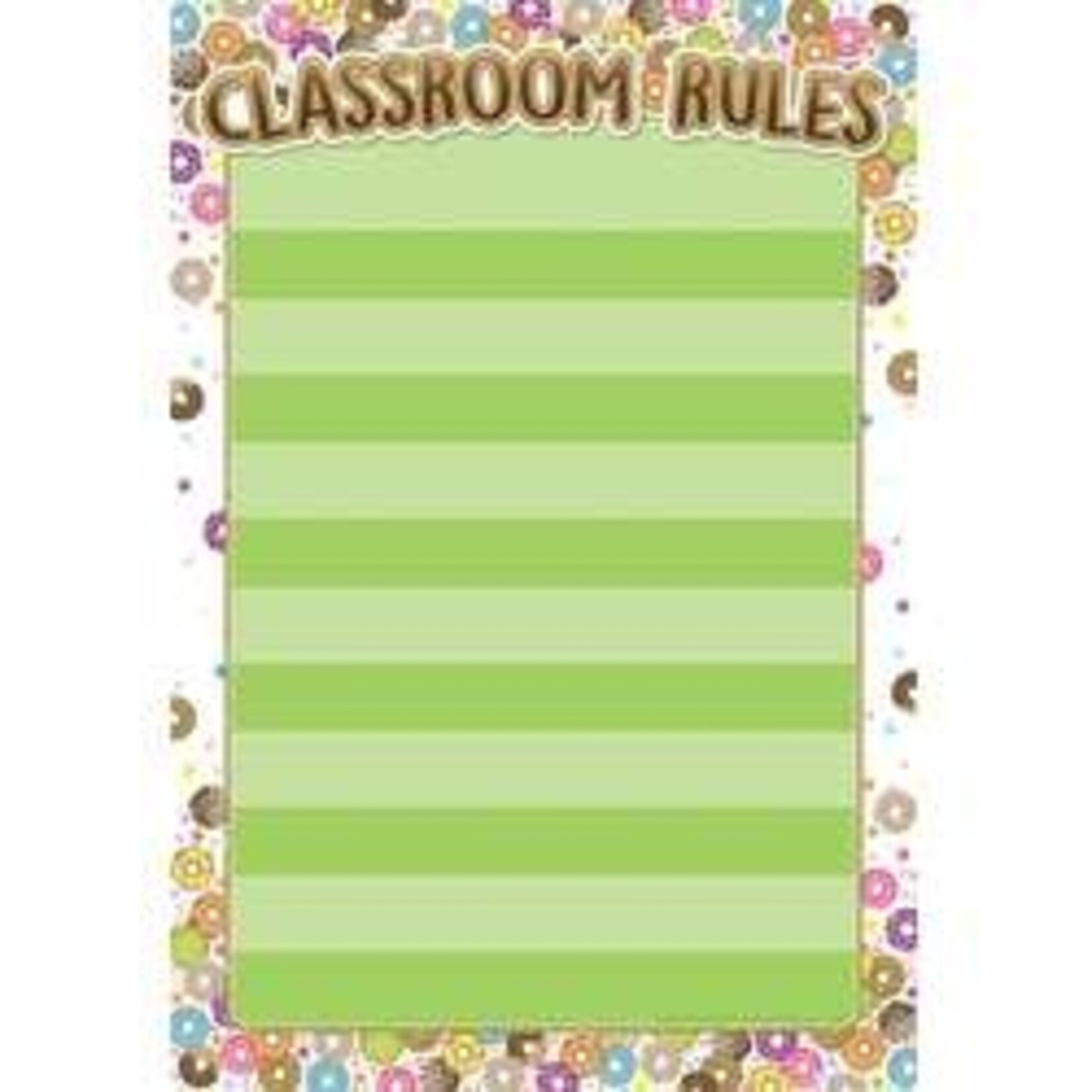 ASHLEY INCORPORATED Smart Poly® Chart DonutFetti® Classroom Rules 13" X 19"