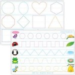 ASHLEY INCORPORATED Smart Poly® Learning Mat 12"X17", Double-Sided, Prewriting & Shape Tracing