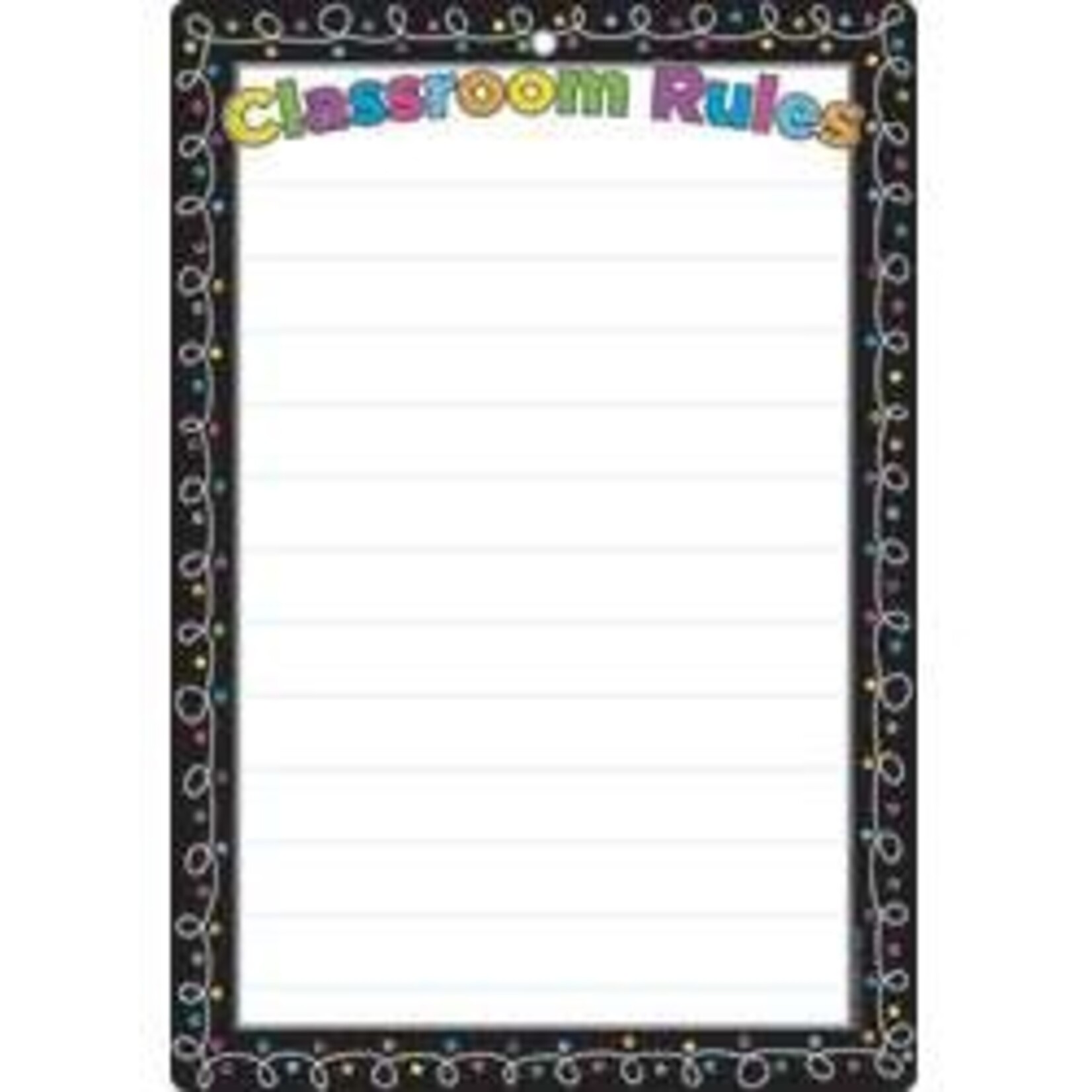 ASHLEY INCORPORATED Smart Poly Chart 13"X19", Chalk Dots With Loops Classroom Rules *Grommett
