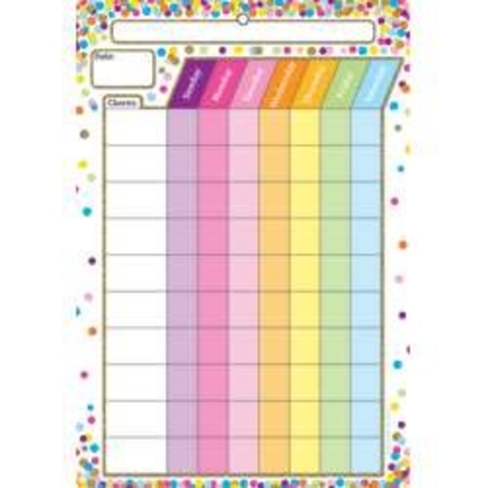 ASHLEY INCORPORATED Smart Poly® Chart 13"X19", Confetti Chores *Grommett