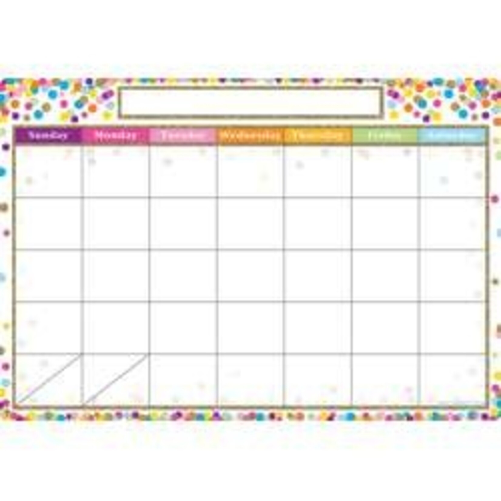 ASHLEY INCORPORATED Smart Poly® Chart 13"X19", Confetti Calendar