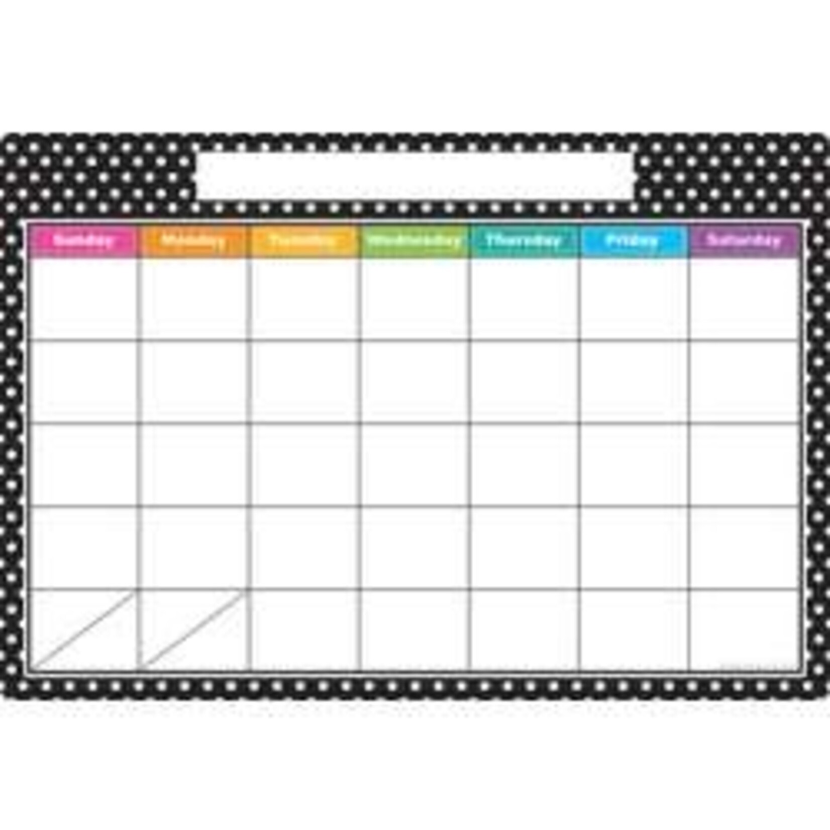 ASHLEY INCORPORATED Smart Poly® Chart 13"X19", B&W Polka Dots Calendar