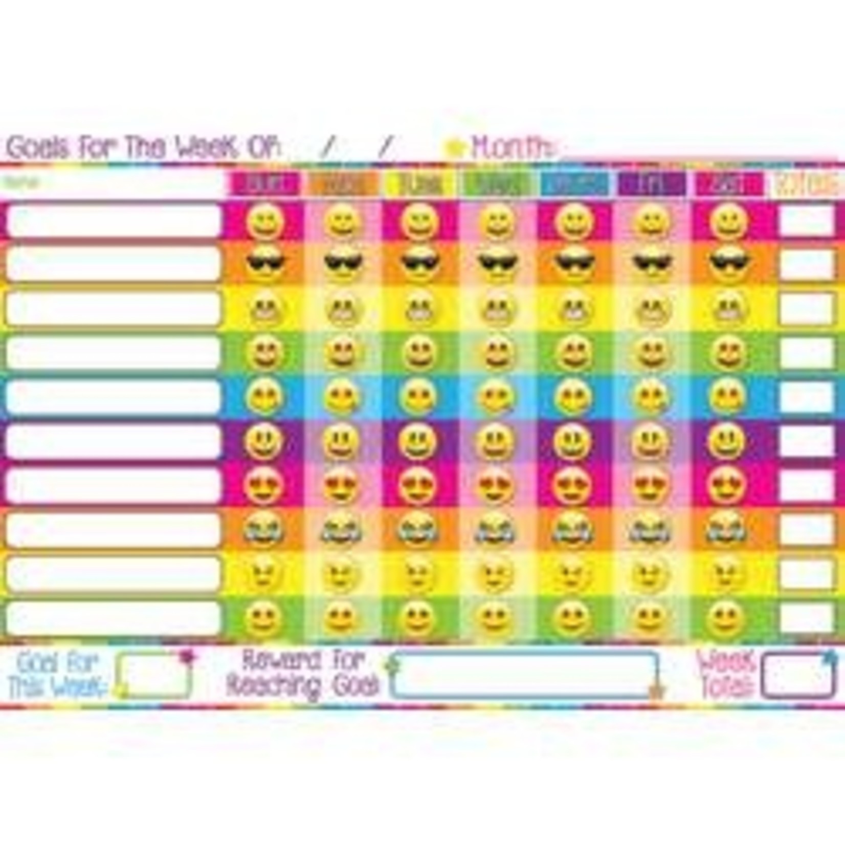 ASHLEY INCORPORATED Smart Poly® Chart 13"X19", Emoji Goals
