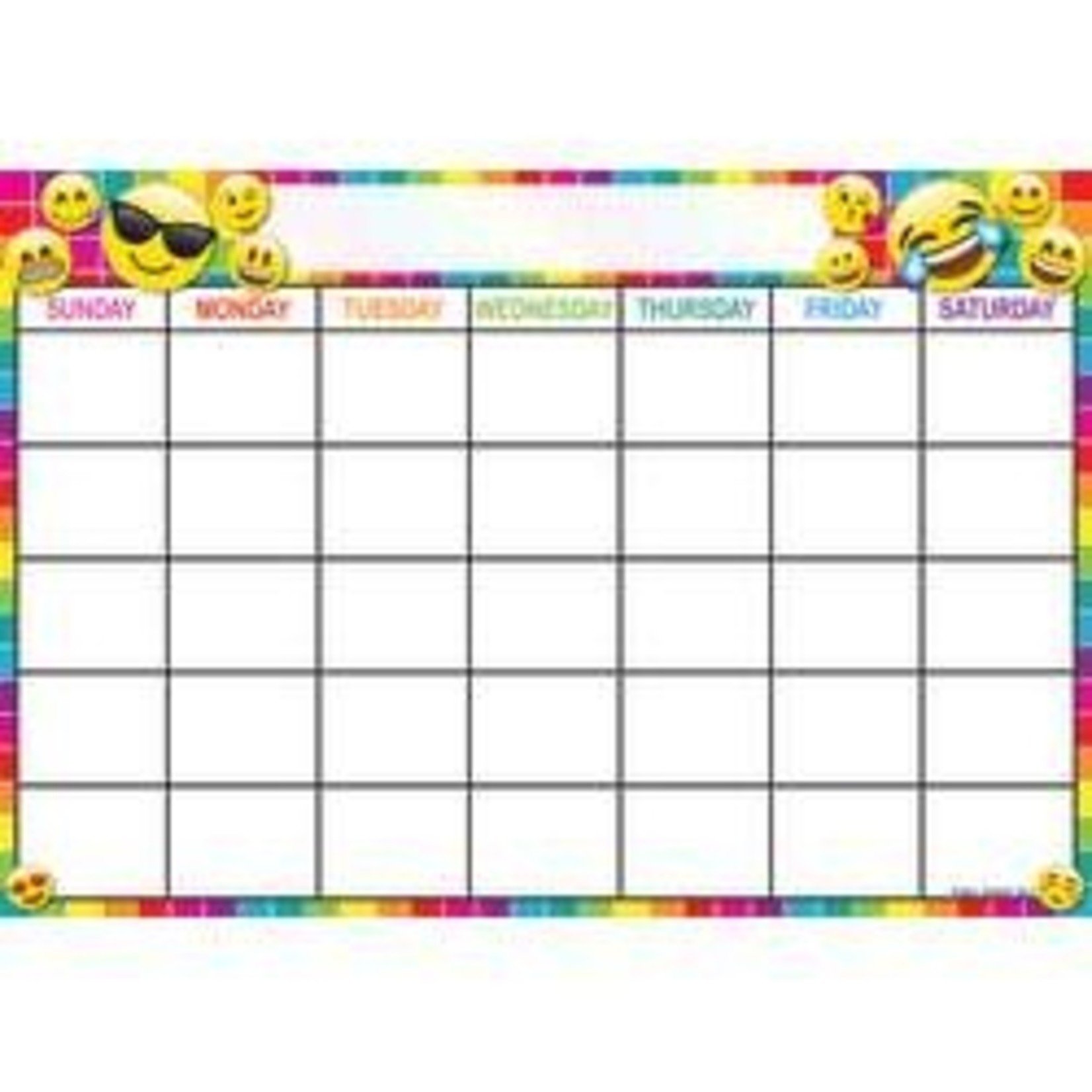 ASHLEY INCORPORATED Smart Poly® Chart 13"X19", Emoji Calendar