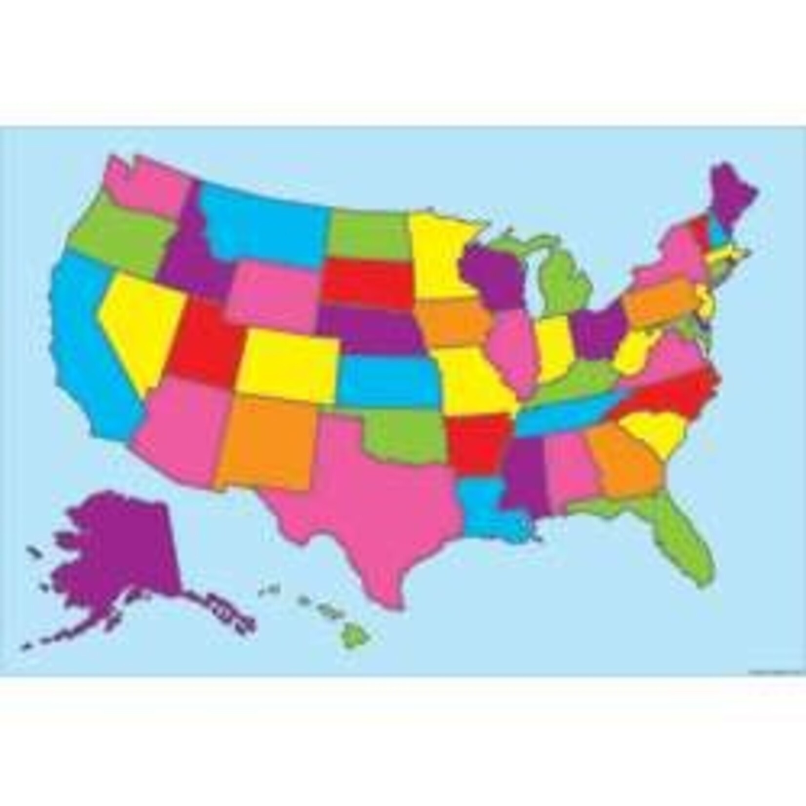ASHLEY INCORPORATED Smart Poly® Chart 13"X19", US Map