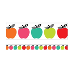 CARSON DELLOSA PUBLISHING CO School Girl: Black, White & Stylish Brights Apples Straight Borders