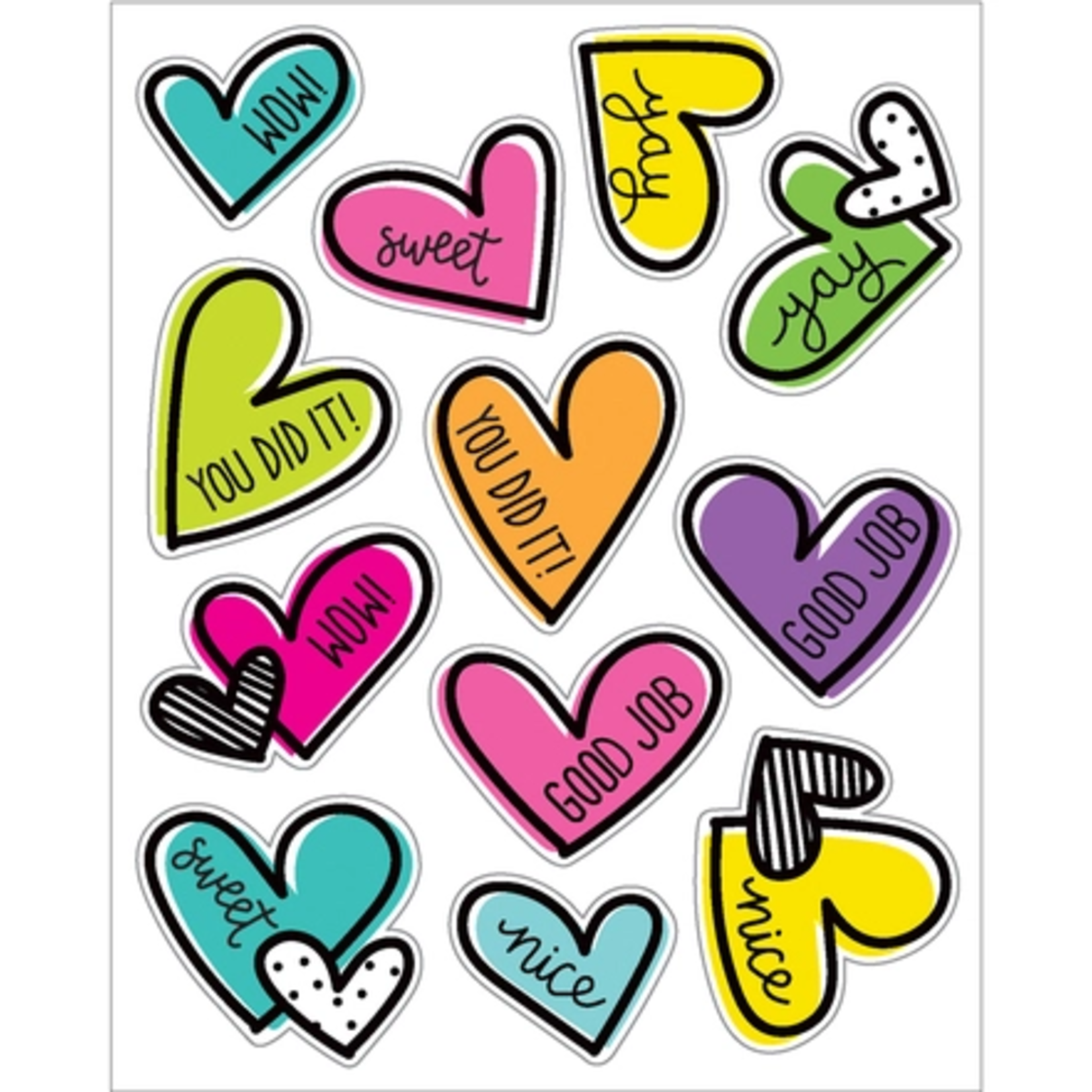 CARSON DELLOSA PUBLISHING CO Kind Vibes Doodle Hearts Motivational Stickers