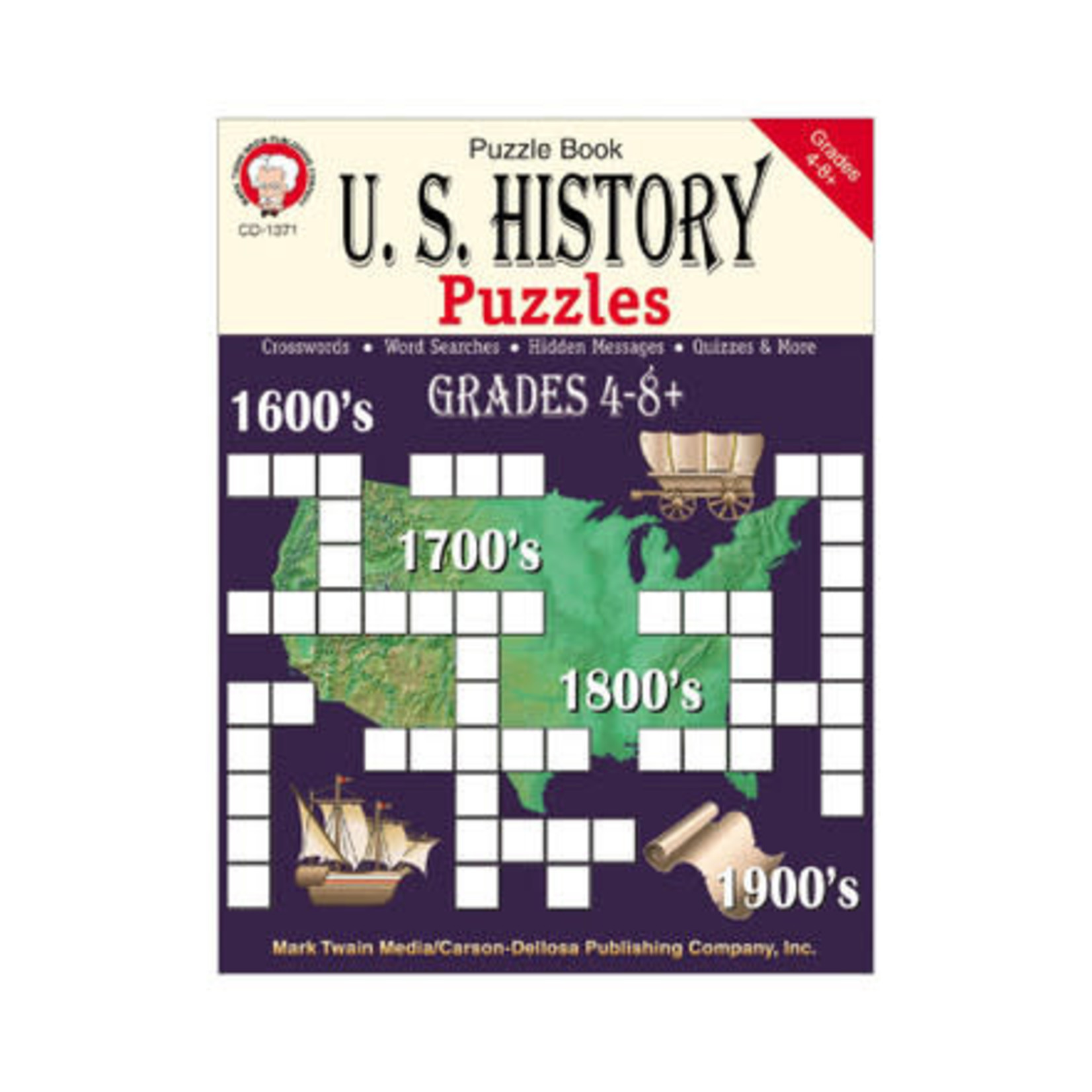 CARSON DELLOSA PUBLISHING CO U.S. History Puzzles Resource Book Grade 4-8