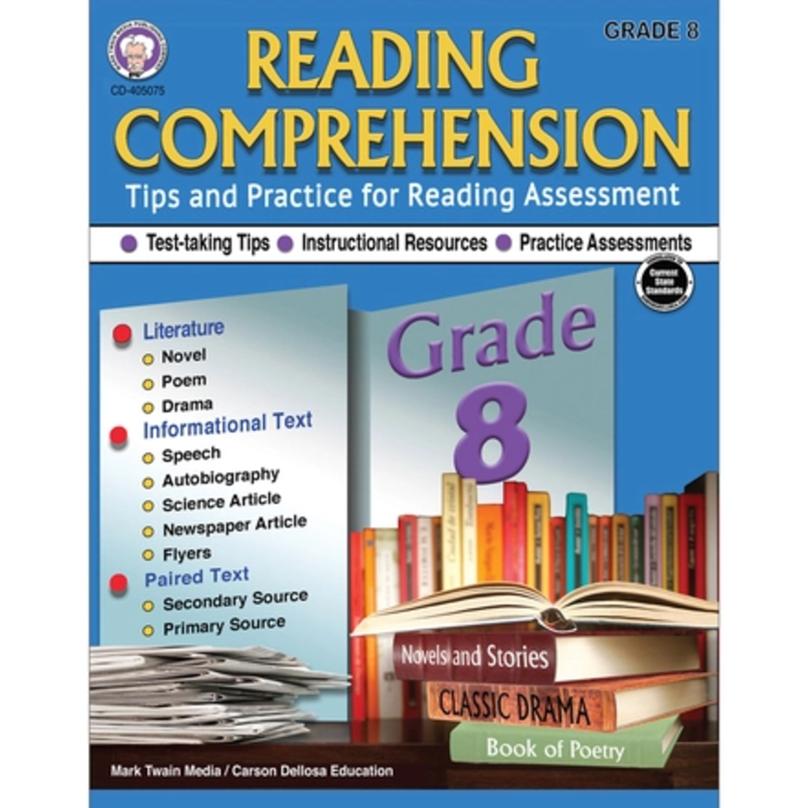 CARSON DELLOSA PUBLISHING CO Reading Comprehension Resource Book Grade 8